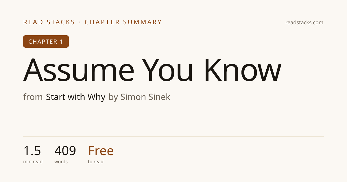 Simon Stack Assume You Know — Start with Why · Read Stacks